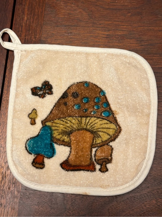 Other - Mushroom butterfly Terry cloth potholder